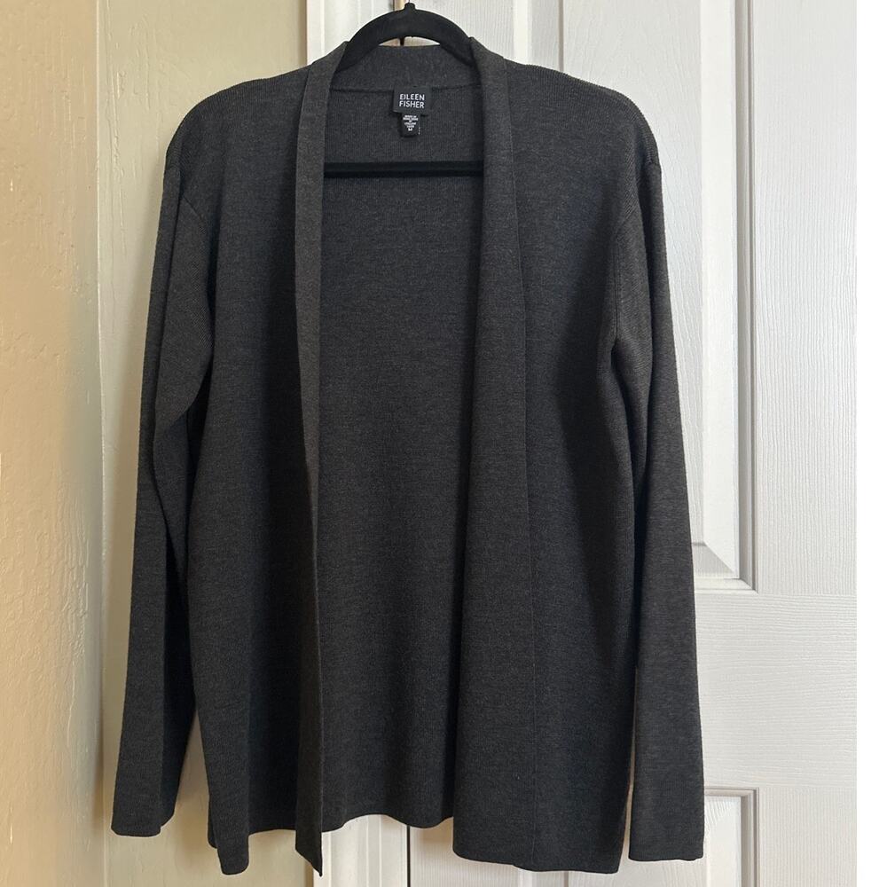 Eileen Fisher 100% Merino Wool Italian Yarn Cardigan Medium AS IS